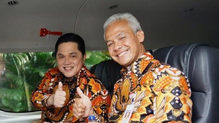 IPO Nilai Erick Thohir Sangat Cocok Disandingkan Ganjar Pranowo di Pilpres 2024