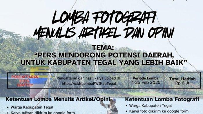 HPN 2025 PWI Kabupaten Tegal Gelar Lomba Fotografi & Menulis, Berikut Ketentuan & Link Pendaftaran