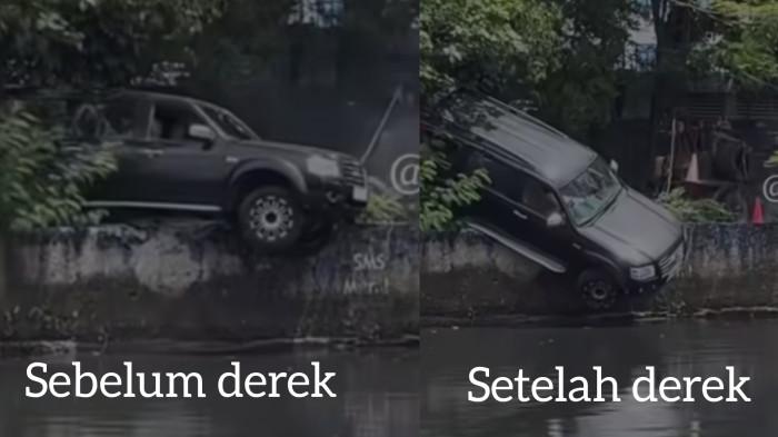 Viral Mobil Diderek Malah Jadi Nyemplung ke Sungai, Owner: Kacau Derek dari Negara