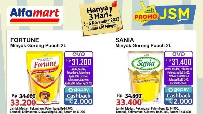PROMO JSM Alfamart Besok 5 November 2023: Minyak Goreng Mulai Rp33 Ribuan, Pakai Gopay Makin Untung