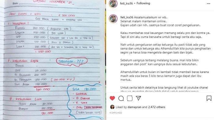 Anggaran Keluarga Ibu di Pekalongan Ini Viral, Gaji Rp 2 Jutaan Bisa Cicil Rumah hingga Sedekah