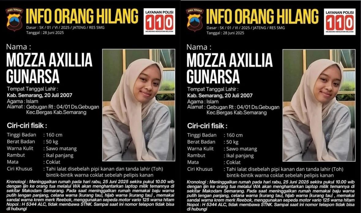 1 Tahun Mozza Pergi dari Rumah, Polisi Pastikan Penyelidikan Hilangnya Gadis Ungaran Belum Berhenti - Tribunjateng.com