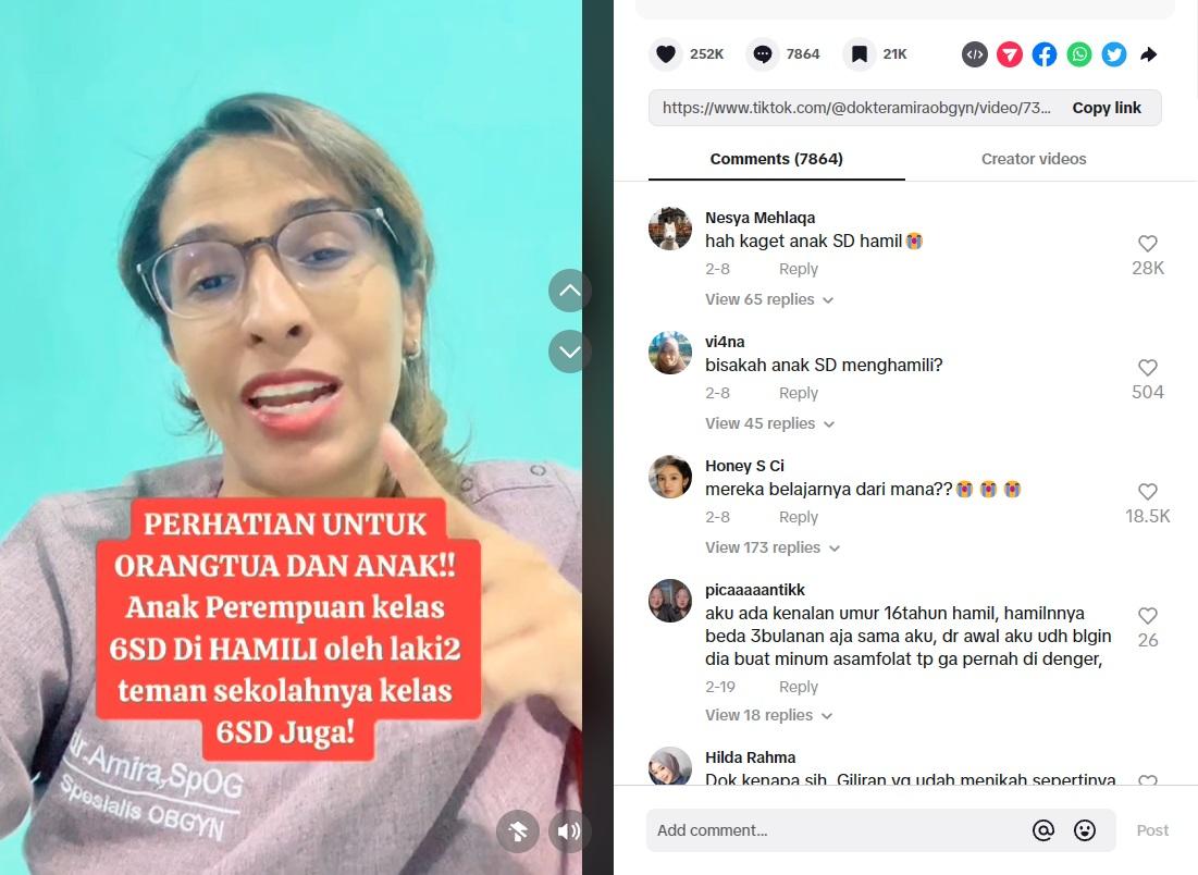 Viral Curhat Dokter Amira, Temukan Pasien Siswi SD Sudah Hamil 8 Bulan Karena Ulah Kakak Kelas