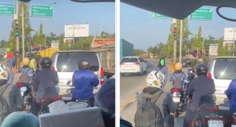 Pelajar Tak Pakai Helm Ketahuan Polisi Lalu Sembunyi di Bus, Temannya Kena Tilang dan Ditinggal