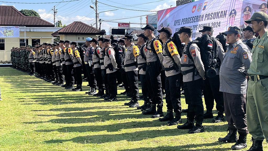 Polres Wonosobo Gelar Apel Pergeseran Pasukan Pengamanan TPS