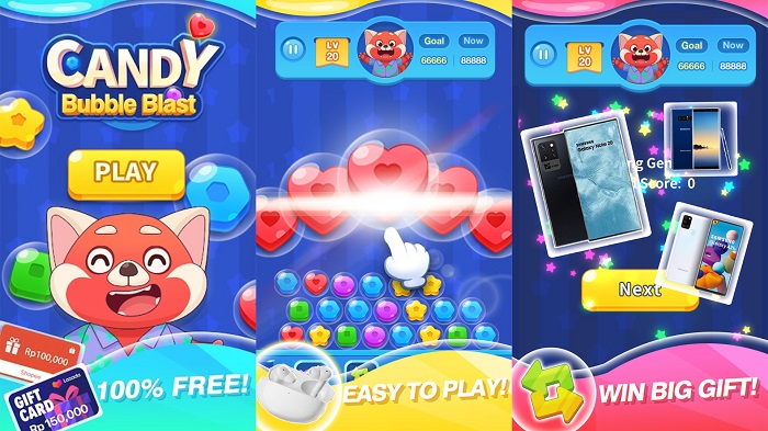 Cara Dapat Cuan dari Aplikasi Candy Bubble Blast Game Penghasil Uang Tanpa Harus Undang Teman