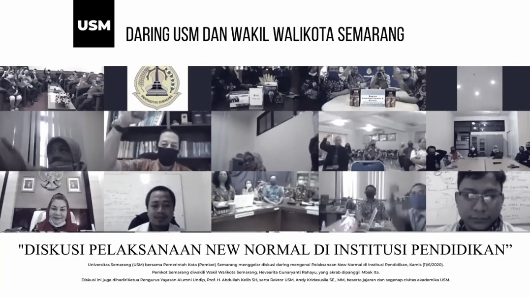 Pemkot Semarang dan USM Lakukan Diskusi Daring Terkait Pelaksanaan New Normal Pendidikan