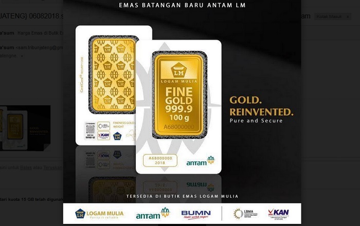 Harga Emas di Butik Antam Semarang Hari Ini, Rabu 24 Oktober 2018 Naik Rp 5.000 Per Gram