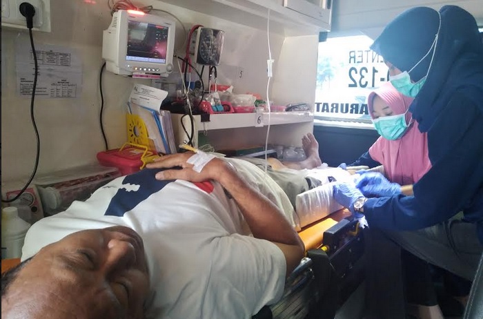 Kecelakaan tunggal di Turunan Kaliwiru Banyumanik, Satu Lansia Terluka