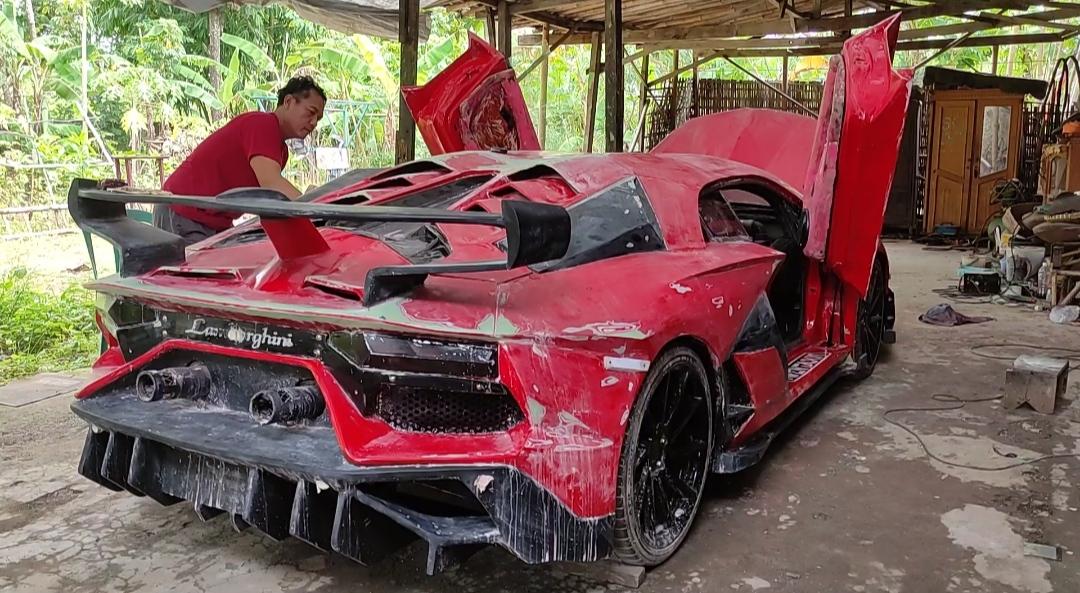 Kreatif, Arjo Warga Sukoharjo Sulap Mobil Eterna Jadi Lamborghini Aventador Seharga Rp 22 Miliar