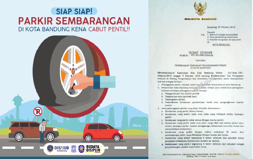Parkir Sembarangan di Kota Bandung Bisa Kena Cabut Pentil dan Gembok Ban