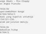 Not Angka Pianika Bunga Abadi Rio Clappy