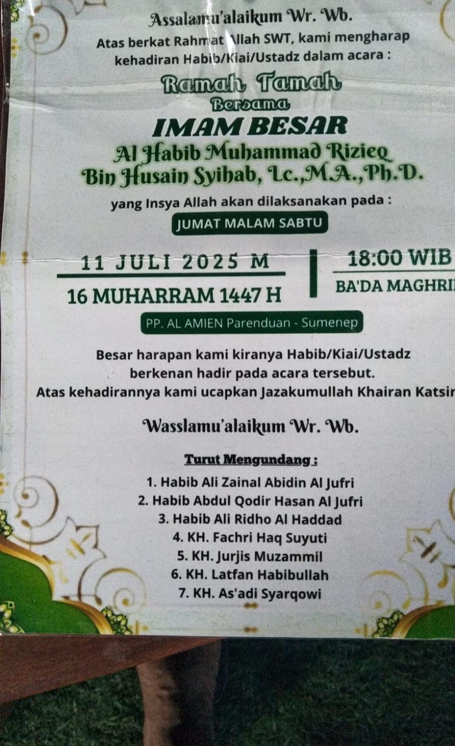 Polres Sumenep Minta Panitia Lengkapi Persyaratan Izin Pengajian Akbar Habib Rizieq