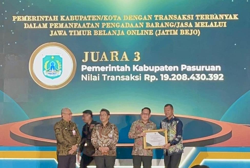 Pasuruan Raih Peringkat 3 e-Purchasing Award Jatim 2025 