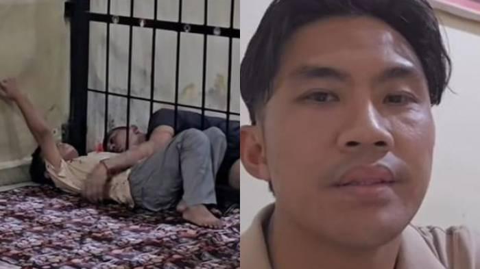 MOMEN MENGHARUKAN - Aipda Handoko merekam dan mengunggah momen mengharukan saat seorang tahanan pria memeluk anaknya dari balik jeruji penjara. Pemandangan haru di Polsek Sekernan Jambi, Aipda Handoko izinkan tahanan pria peluk anaknya tanpa terhalangan besi penjara.