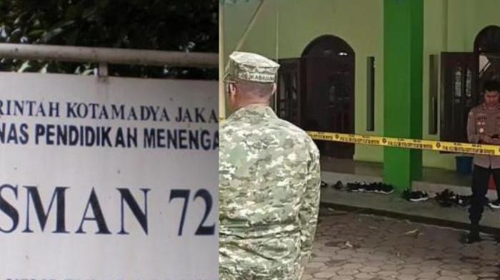 Aparat dan Tim Gegana Korps Brimob Polri ledakan di Masjid SMAN 72 Jakarta