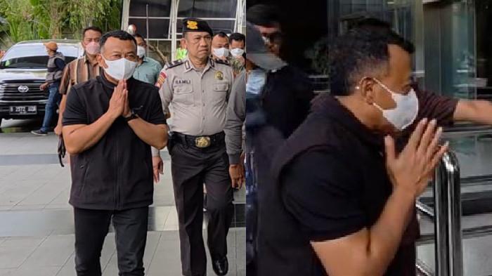 TIBA DI KPK - Bupati Ponorogo Sugiri Sancoko (menggunakan rompi hitam, bermasker) tiba di Gedung KPK, Jakarta, Sabtu (8/11/2025). Diketahui Sugiri Sancoko terjaring OTT. Tak sendiri, Sugiri Sancoko digelandang ke KPK bersama 6 orang lain