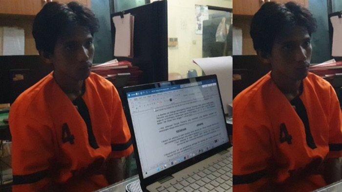 MALING SEPATU - Daniel Pardosi (23) diperiksa di Polsek Medan Timur pada Kamis (3/7/2025) karena mencuri sepasang sepatu customernya di Jalan Rakyat, Kota Medan. Hanya karena tergiur lihat penampilannya Daniel jadi masuk penjara.