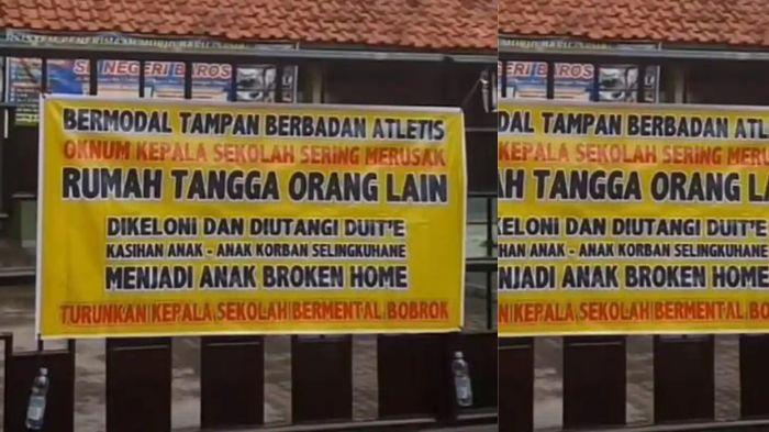 Dinas Pendidikan Tindak Tegas Kasus 'Kepsek SD Perusak Rumah Tangga Orang', Spanduk Telanjur Viral