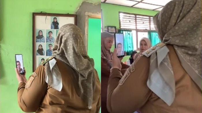 KEPSEK BOLOS LAMA - Wakil Bupati Pringsewu, Umi Laila, menghubungi Kepala SDN 4 Kabupaten Pringsewu, Lampung, Budianto, yang tak pernah masuk kerja selama tiga bulan. Alasannya absen sebentar.