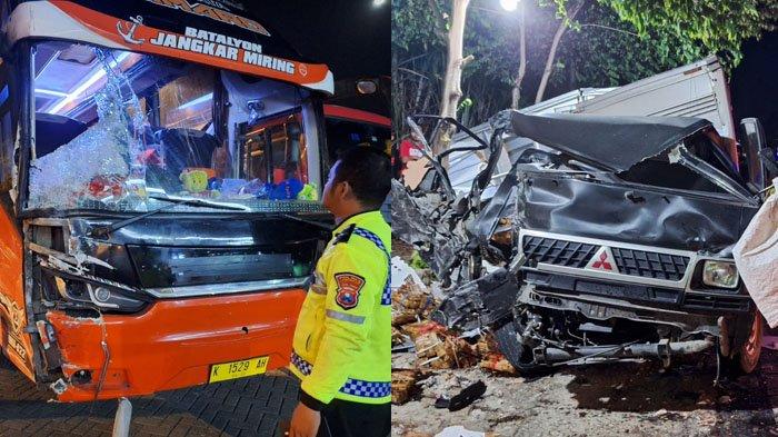 Ngerinya Kecelakaan Bus Vs Mobil Boks di Lamongan, Kendaraan Rusak Parah, Polisi Beber Nasib Korban