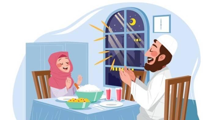 Ilustrasi kegiatan sahur di bulan Ramadan 2026 sebelum adzan subuh. 