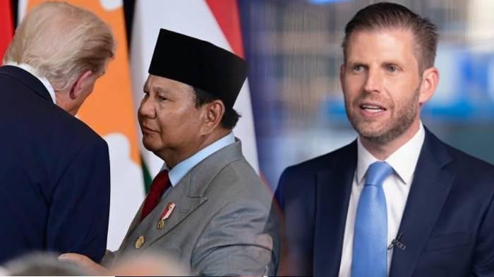 PENGAKUAN - Presiden RI Prabowo dan Presiden Amerika Serikat, Donald Trump berbincang di International Congress Centre, Sharm El-Sheikh, Mesir, pada Senin (13/10/2025). Nama Eric Trump disebut di antara percakapan Prabowo dan Trump saat insiden mikrofon bocor. Pengakuan Eric setelah dicari Presiden Prabowo.