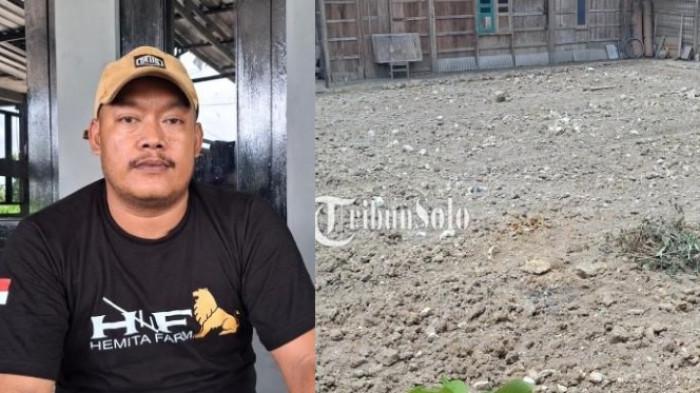 RATA TANAH - Lokasi rumah yang dirobohkan karena istri selingkuh di Kecamatan Sukodono, Kabupaten Sragen, Jumat (31/10/2025). Warseno, warga Kabupaten Sragen yang merobohkan rumah usai mengetahui istri selingkuh saat ditemui TribunSolo.com, Jumat (31/10/2025).