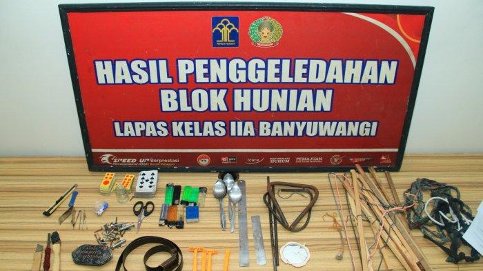 Satgas Kamtib Kemenkumham Jatim Sidak Kamar Hunian Lapas Banyuwangi, Benda Terlarang Disita
