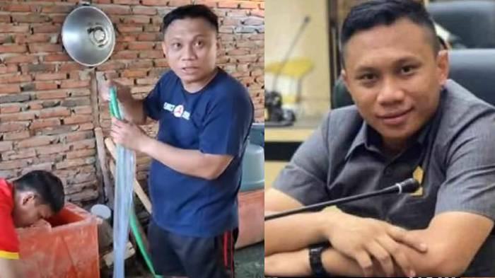 USAHA ES BATU - Wahyudin Moridu memperlihatkan profesi barunya jadi 