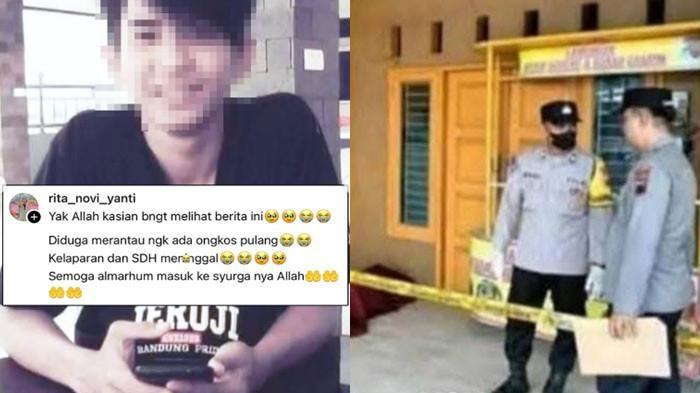 ANAK RANTAU TEWAS - Tangkap layar unggahan @kegoblogan.unfaedah pada Jumat (31/10/2025), memperlihatkan pria diduga anak rantau yang ditemukan meninggal karena kelaparan. Korban yang diketahui bernama Randika Alzatria Syaputra (28) menuliskan surat berisi data pribadinya yang berasal dari Lubuklinggau, Sumatera Selatan.