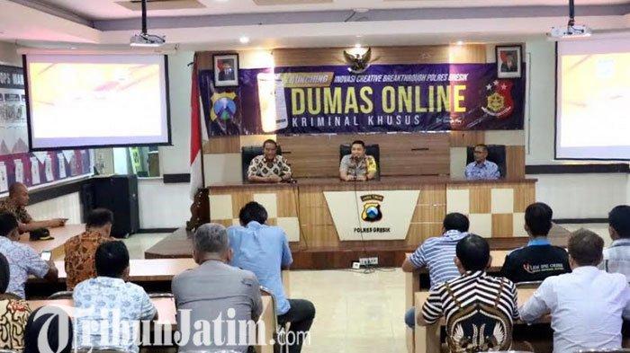Mudahkan Pengaduan Masyarakat, Polres Gresik Luncurkan Dumas Online Berbasis Android