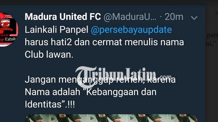 Ini Balasan Madura United Atas Surat Permohonan Maaf Persebaya Karena Salah Cetak Pada Tiket