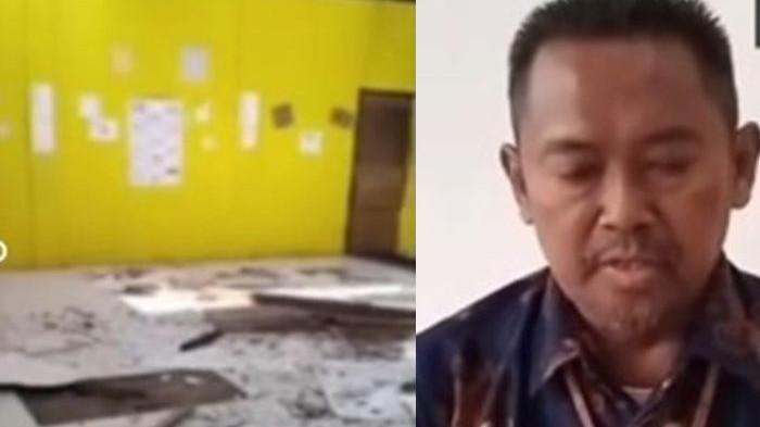 DISURUH MINTA MAAF - Seorang guru SD di Kalukubodo, Bulukumba, Sulawesi Selatan tengah viral di media sosial merekam kelas ambruk, berujung disuruh minta maaf.