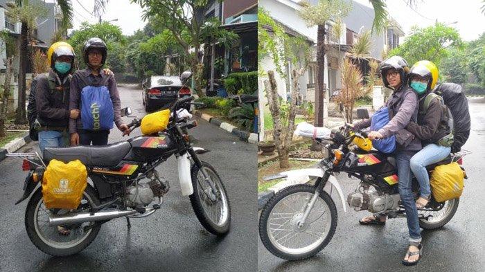 Honeymoon touring berkeliling Jawa dan Bali menaiki sepeda motor (Twitter.com/@Syahona)