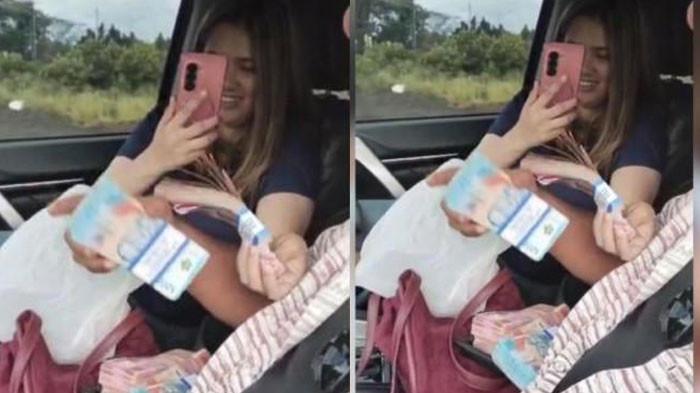 PAMER - Istri Kades Rengasjajar, Kecamatan Cigudeg, Kabupaten Bogor, Jawa Barat, pamer gepokan uang pecahan Rp100 ribu dan Rp50 ribu. Kepala Desa Rengasjajar, Rusli, menjelaskan video istrinya direkam pada Juli 2025.