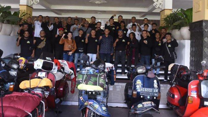 Lepas Keberangkatan Komunitas Motor ke Vespa World Day 2022, Walikota Kediri: Juaranya Solidaritas