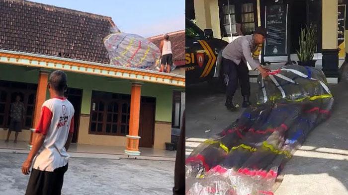 Balon Udara Berpetasan Timpa Atap Rumah Warga Magetan, Genteng Berserakan Terkena Ledakan