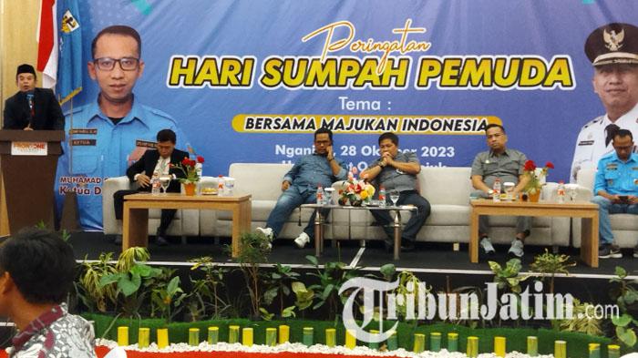 Peringatan Hari Sumpah Pemuda 2023, Satpol PP Nganjuk Bersama KNPI Sosialisasi Gempur Rokok Ilegal