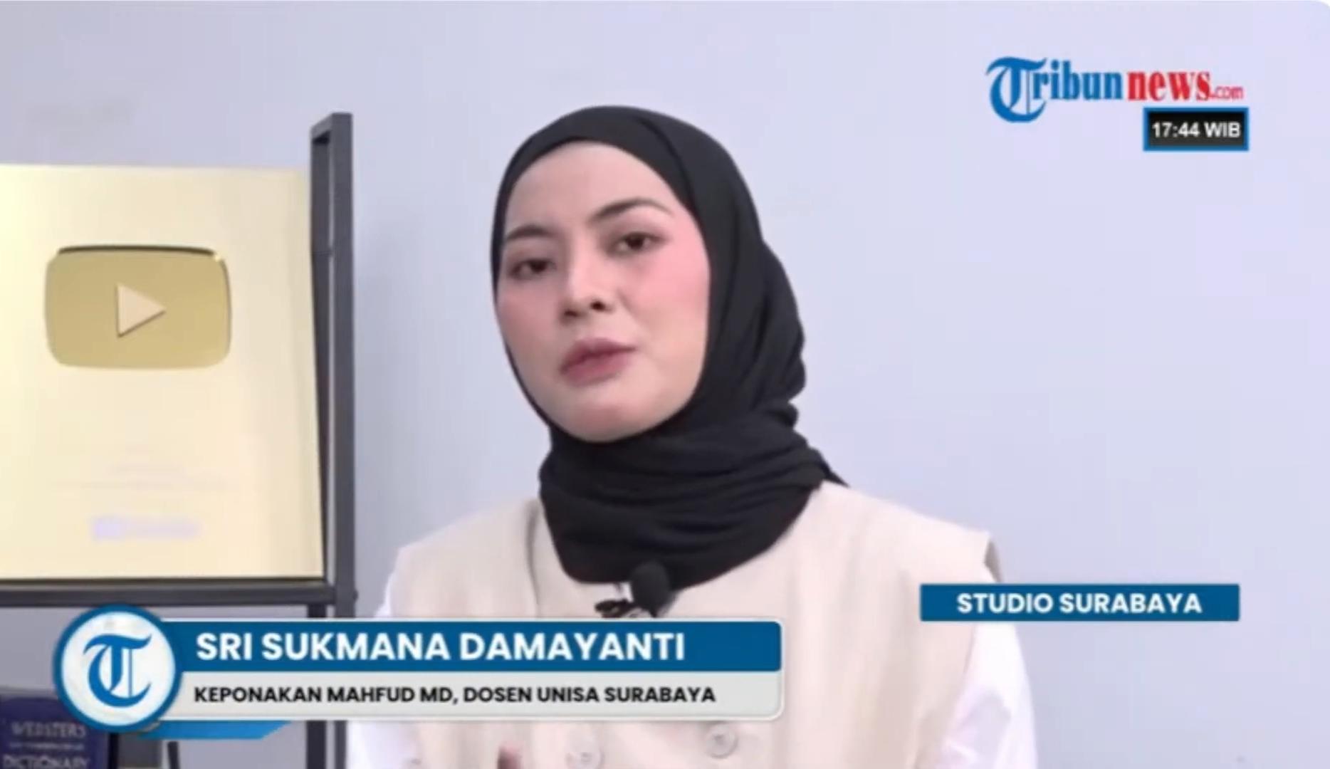Keponakan-Mahfud-MD-Sri-Sukmana-Damayanti-saat-hadir-di-Studio-TribunJatim-Network.jpg