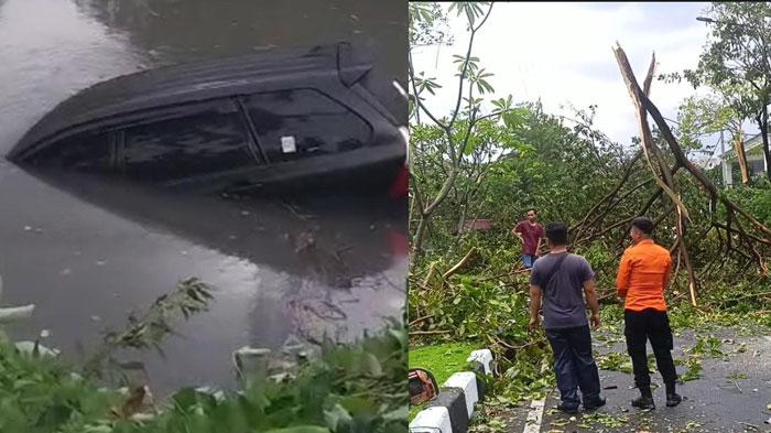 Dahsyatnya Puting Beliung di Surabaya, Banyak Pohon Tumbang hingga Mobil Nyebur Sungai