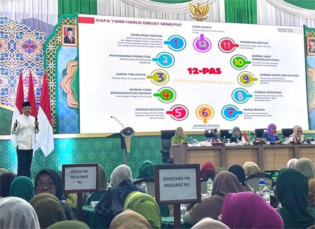 Mengacu Data Tunggal, Mensos Ajak Kolaborasi Muslimat NU Turunkan Kemiskinan di Indonesia