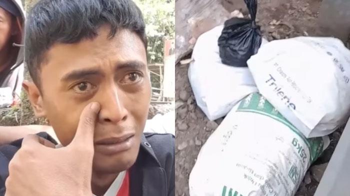 Capek-capek Bersihkan, Pak Kades Nangis Kesal Ada Sampah Lagi di Pinggir Jalan, Aksinya Tuai Sorotan