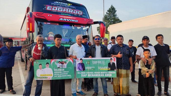 Kawal Anies-Muhaimin Daftar ke KPU, Relawan AMIN di Gresik Sewa Bus Berangkat ke Jakarta