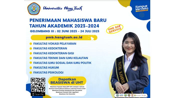 Penerimaan Mahasiswa Baru Gelombang 3 Universitas Hang Tuah Surabaya Dibuka, Banyak Pilihan Fakultas