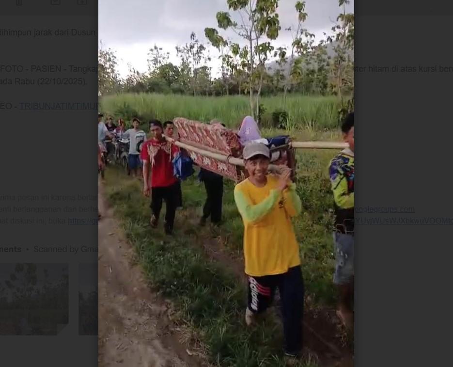 Viral Ibu Hamil di Bondowoso Ditandu Kursi 2 Km Lewat Medan Sulit, Akses Roda Empat Lumpuh Total