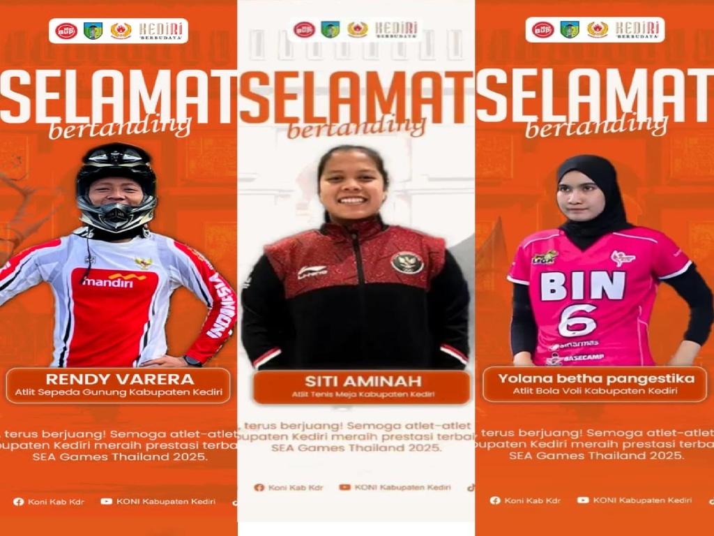 Bikin Bangga, Tiga Atlet Kabupaten Kediri Perkuat Timnas Indonesia di SEA Games 2025 Thailand
