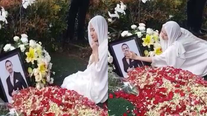 Tangis BCL Pecah Ziarah di Hari ke-4, Berlutut di Makam Suami dan Peluk Ibunda Ashraf Sinclair