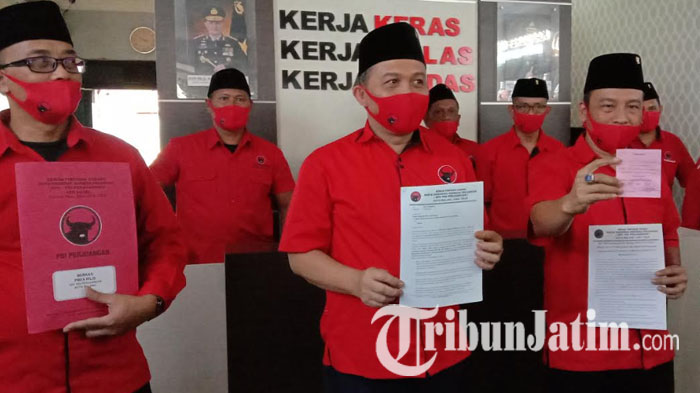 DPC PDIP Kota Malang Buat Aduan Perusakan Bendera Partai di Jakarta ke Polresta Malang Kota