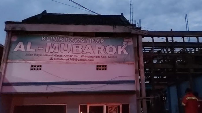 Klinik Rawat Inap Al Mubarok Gresik Terbakar, Diduga Korsleting Listrik, Kerugian Ditaksir Rp50 Juta